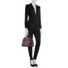 Shopping bag Prada Lux Tote in pelle saffiano viola - Detail D1 thumbnail