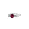 Bague époque années 90 Vintage en platine, rubis et diamants - 00pp thumbnail