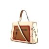 Bolso de mano Fendi Runaway en cuero color crema, marrón y rojo - 00pp thumbnail