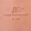 Louis Vuitton America's Cup travel bag in yellow damier canvas and natural leather - Detail D4 thumbnail