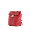 Chanel Timeless backpack in raspberry pink quilted leather - 00pp thumbnail