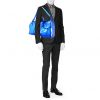 Louis Vuitton  Keepall Editions Limitées travel bag  in blue shading  vinyl  and blue vinyl - Detail D2 thumbnail