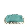 Sac à main Bottega Veneta Chain Pouch en cuir turquoise - 360 thumbnail