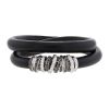 Brazalete De Grisogono Allegra en oro blanco, diamantes y cuero - 00pp thumbnail