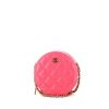 Chanel Round on Earth shoulder bag  in pink quilted grained leather - 360 thumbnail
