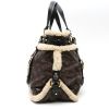 Bolso de mano Louis Vuitton  Editions Limitées en lona Monogram marrón y cuero negro - Detail D5 thumbnail