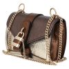 Bolso de mano Chloé  Aby mini en cuero irisado dorado bronce y marrón - Detail D3 thumbnail