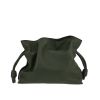 Sac bandoulière Loewe  Flamenco Knot  en cuir vert-kaki - 360 thumbnail