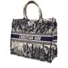 Shopping bag Dior  Book Tote modello grande  in tela con stampa a motivi blu e beige - 00pp thumbnail