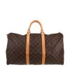 Sac de voyage Louis Vuitton  Keepall 50 en toile monogram marron et cuir naturel - Detail D1 thumbnail