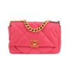Chanel  19 shoulder bag  in pink quilted leather - 360 thumbnail