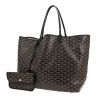 Bolso Cabás Goyard  Saint-Louis en tela Goyardine negra y cuero negro - Detail D4 thumbnail