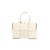 Bottega Veneta  Arco shopping bag  in white intrecciato leather - 360 thumbnail